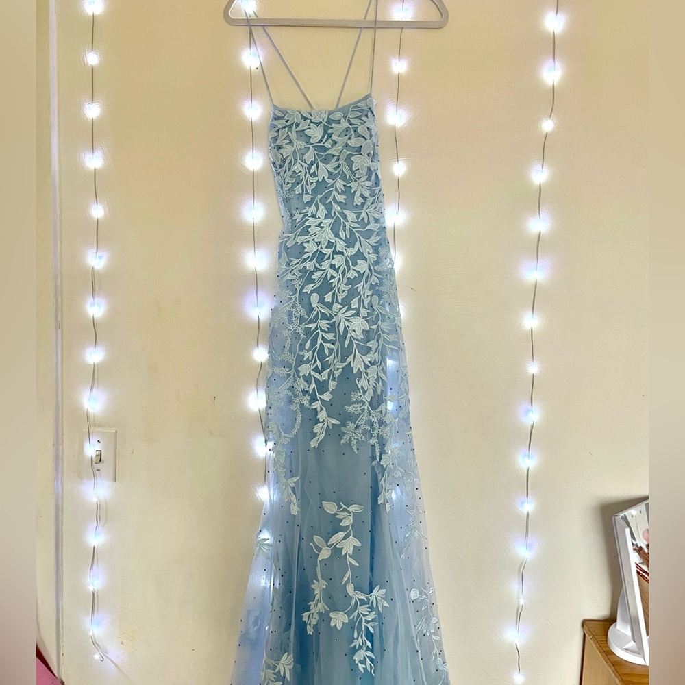 One Enchanted Evening Light Blue Prom Dress